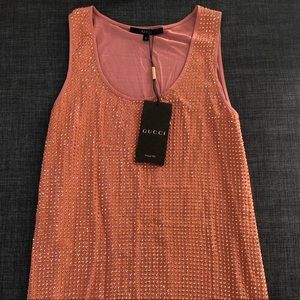 Gucci Sequined Coral Tank